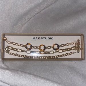 Max Studio Gold and Brown Layered Bracelet